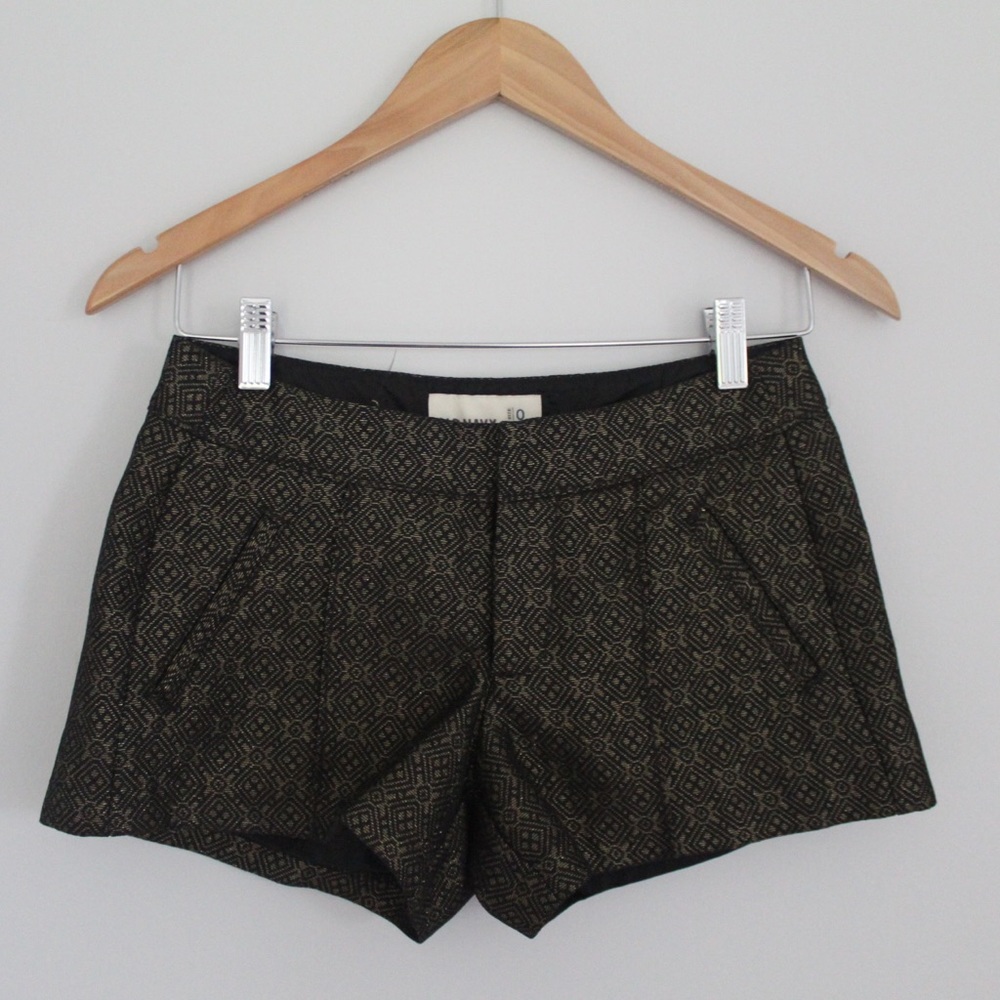 Black Shorts w Gold Pattern